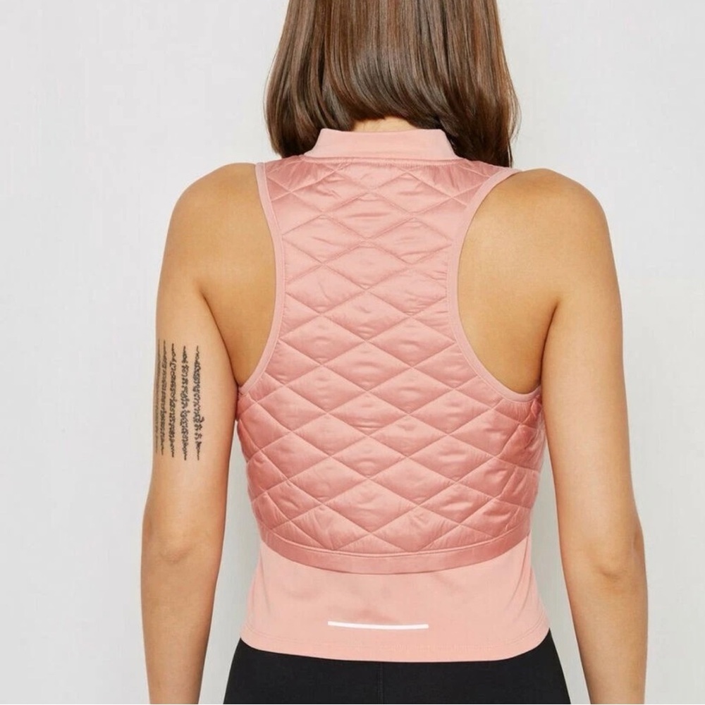 NIKE AEROLAYER GILLET RUNNING VEST JACKET PINK PUFFER PACKABLE SZ LARGE - Picture 2 of 9
